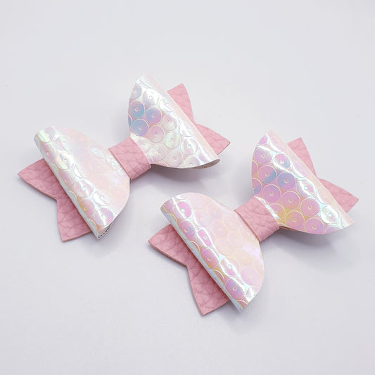 Holographic Sequin Effect Faux Bows (Set of 2)