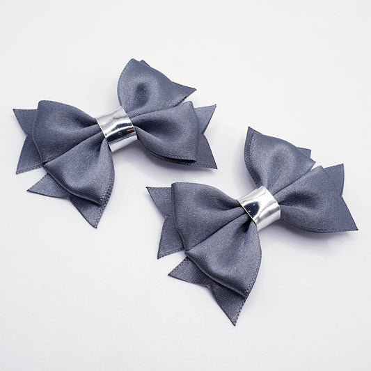 Grey Ribbon Bows (Set of 2)