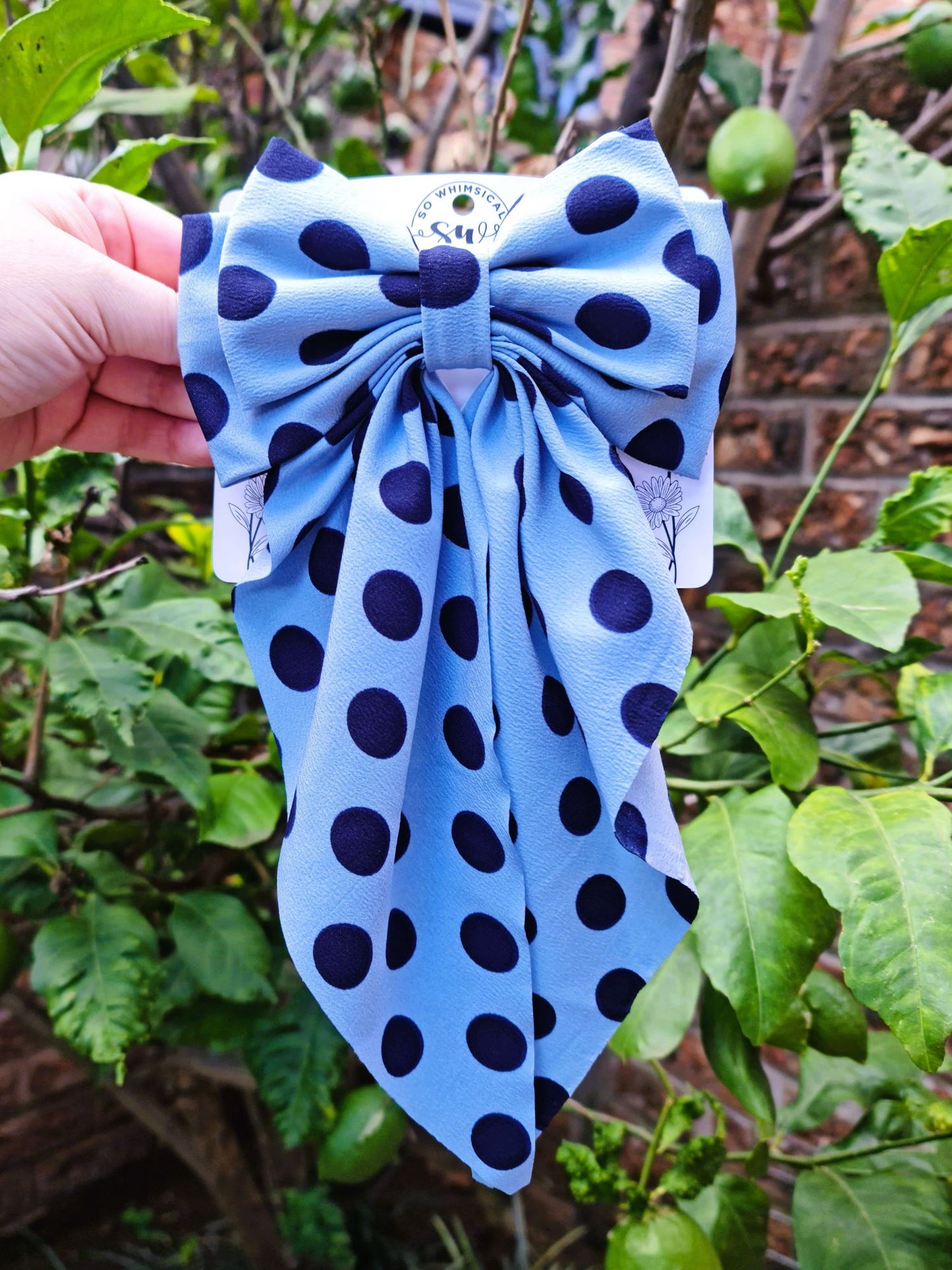 SW5263 - Deluxe Bow Blue Polka