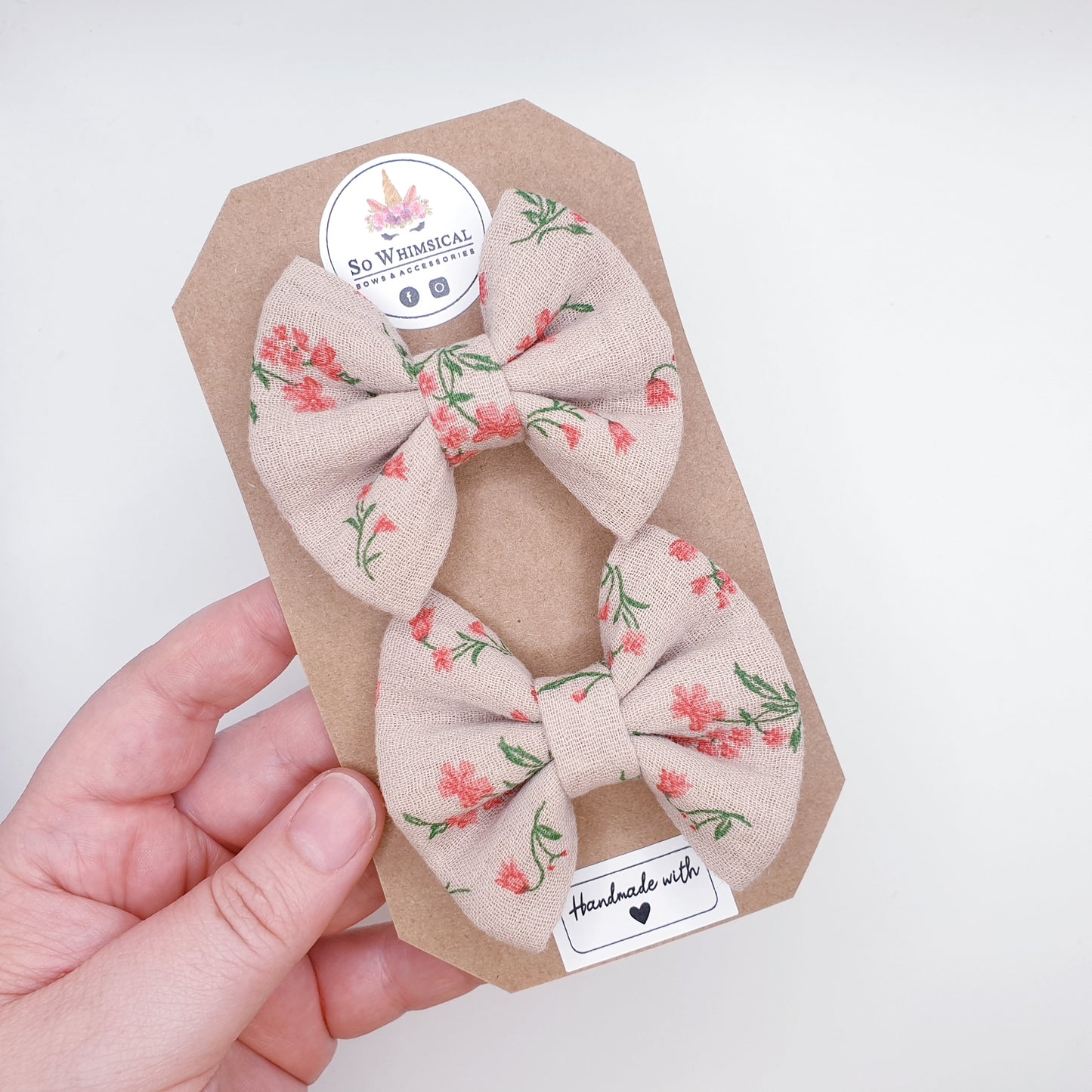 Cheese Cloth Butterfly Bows in Brown (Set of 2 Small Bows)