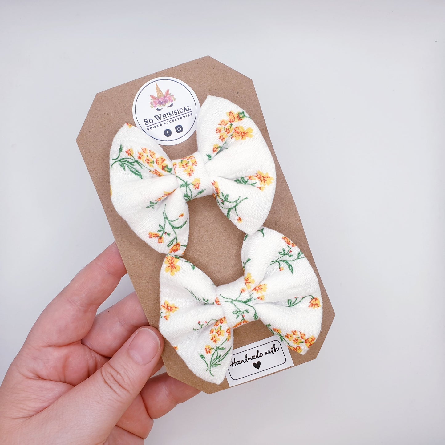 Cheese Cloth Butterfly Bows in White (Set of 2 Small Bows)