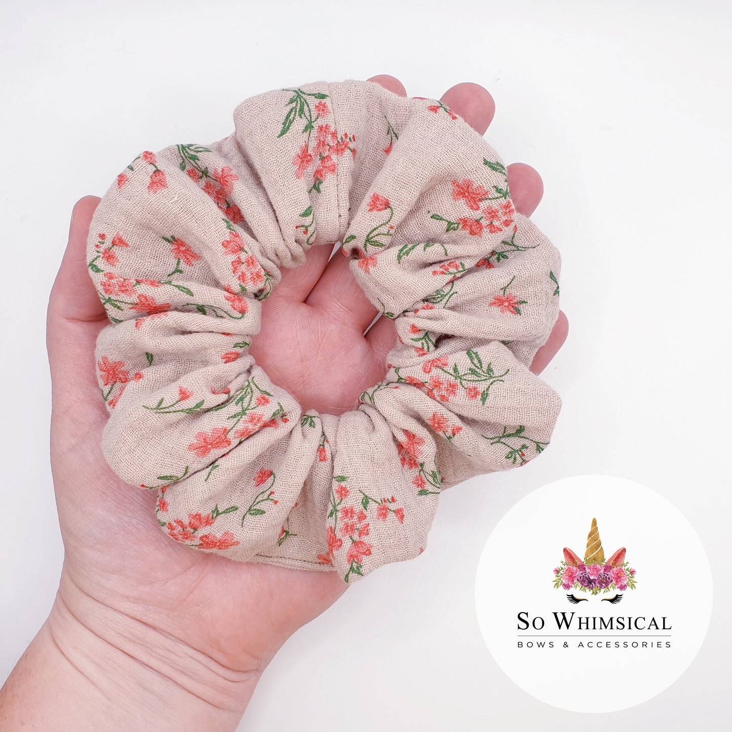 Cheese Cloth Medium Brown Scrunchie
