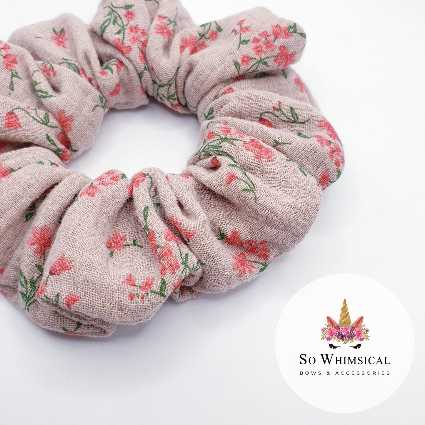 Cheese Cloth Medium Brown Scrunchie