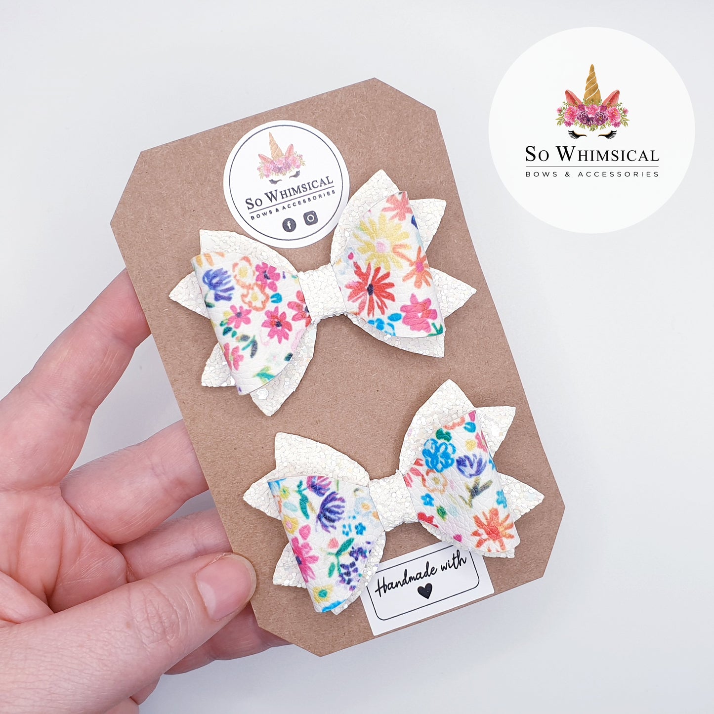 Funky Floral Faux Bows (Set of 2)