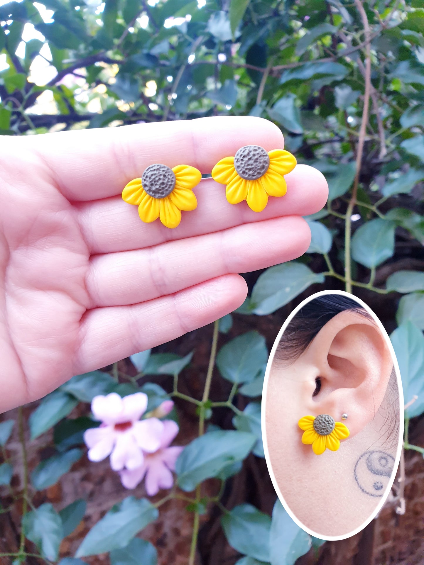 Half Sunflower Studs