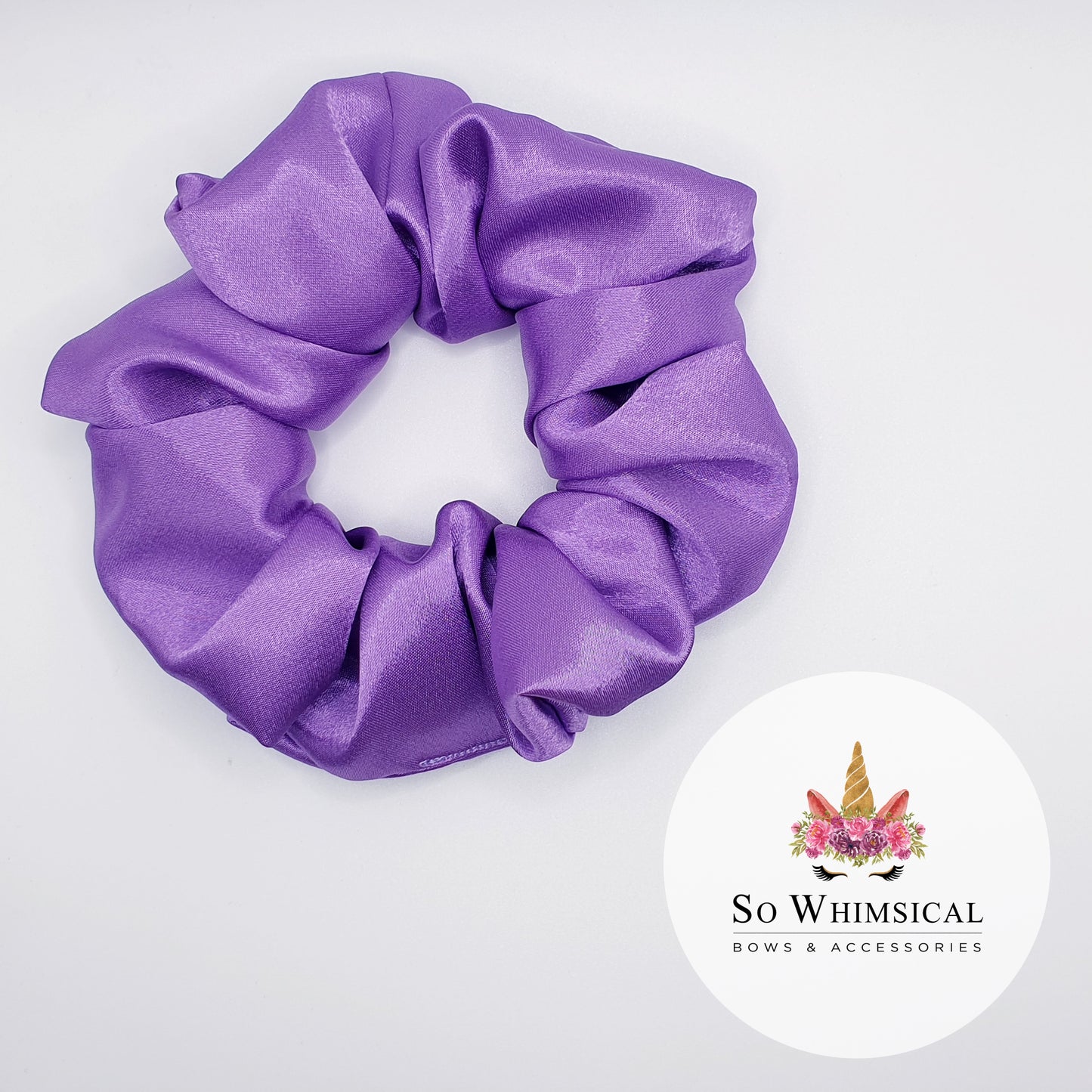 Satin Violet Scrunchie Medium