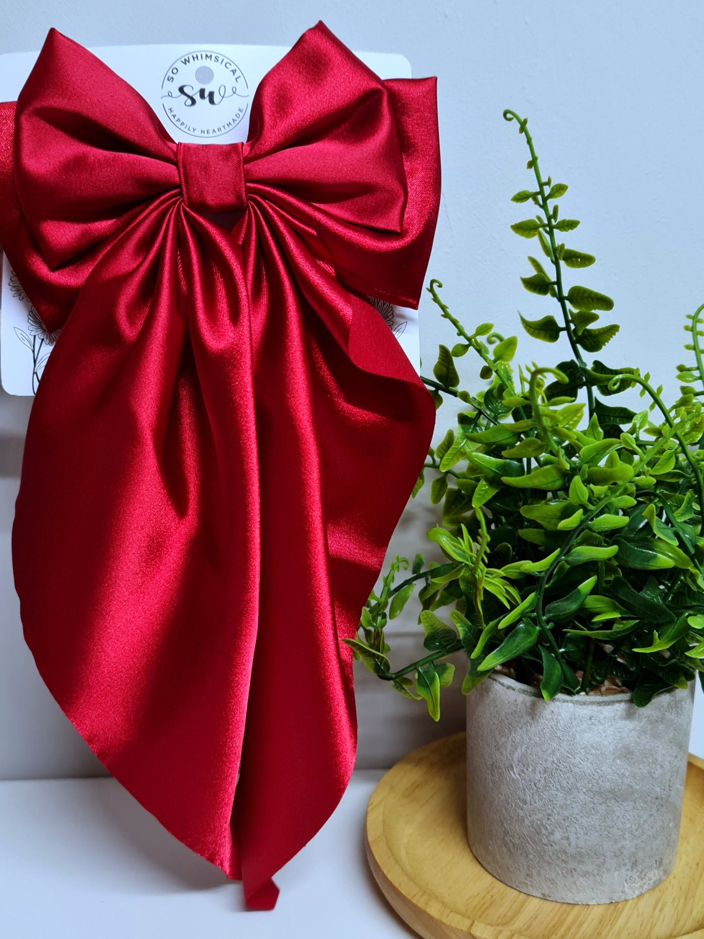 Deluxe Bow Satin Red