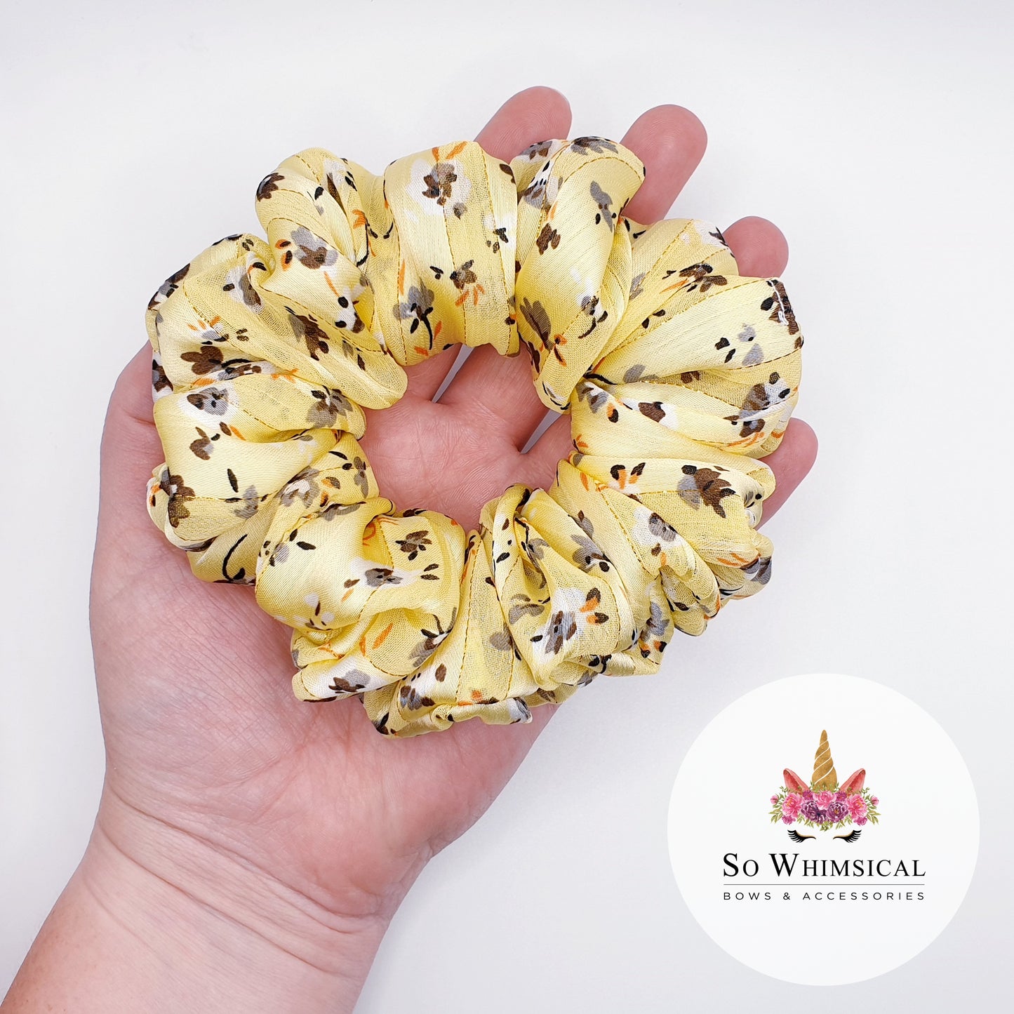 Summer Fields Yellow Medium Scrunchie