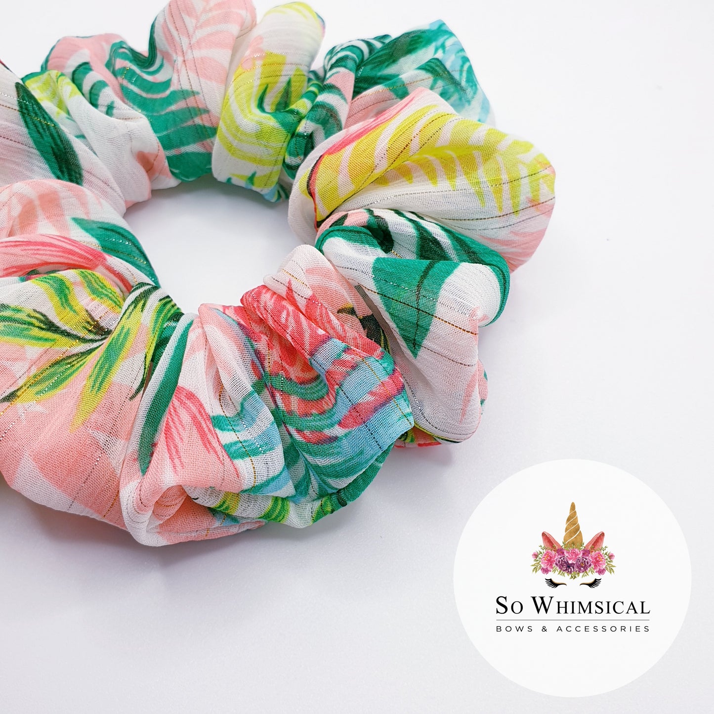 Chiffon Tropical Paradise Scrunchie Medium