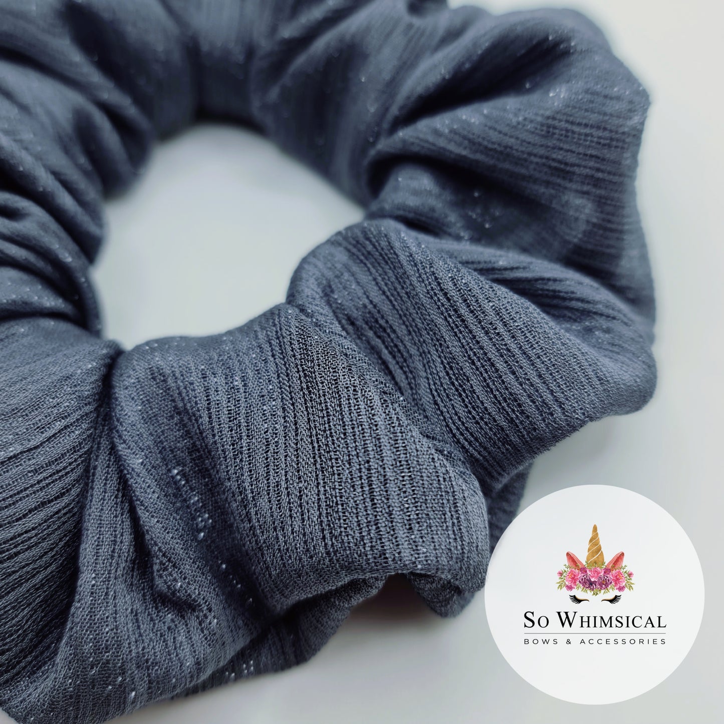 Twinkle Dark Grey Medium Scrunchie