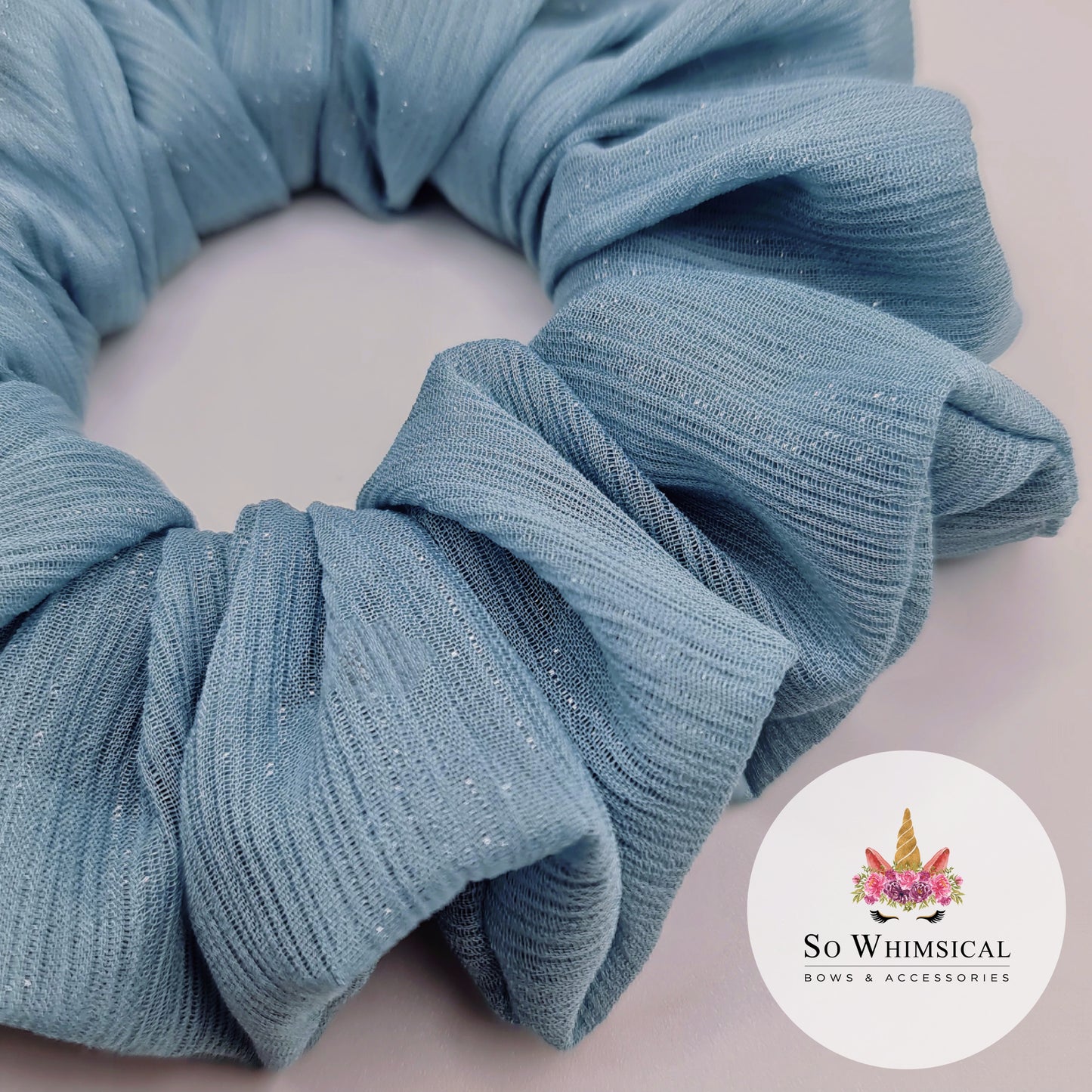Twinkle Powder Blue Medium Scrunchie