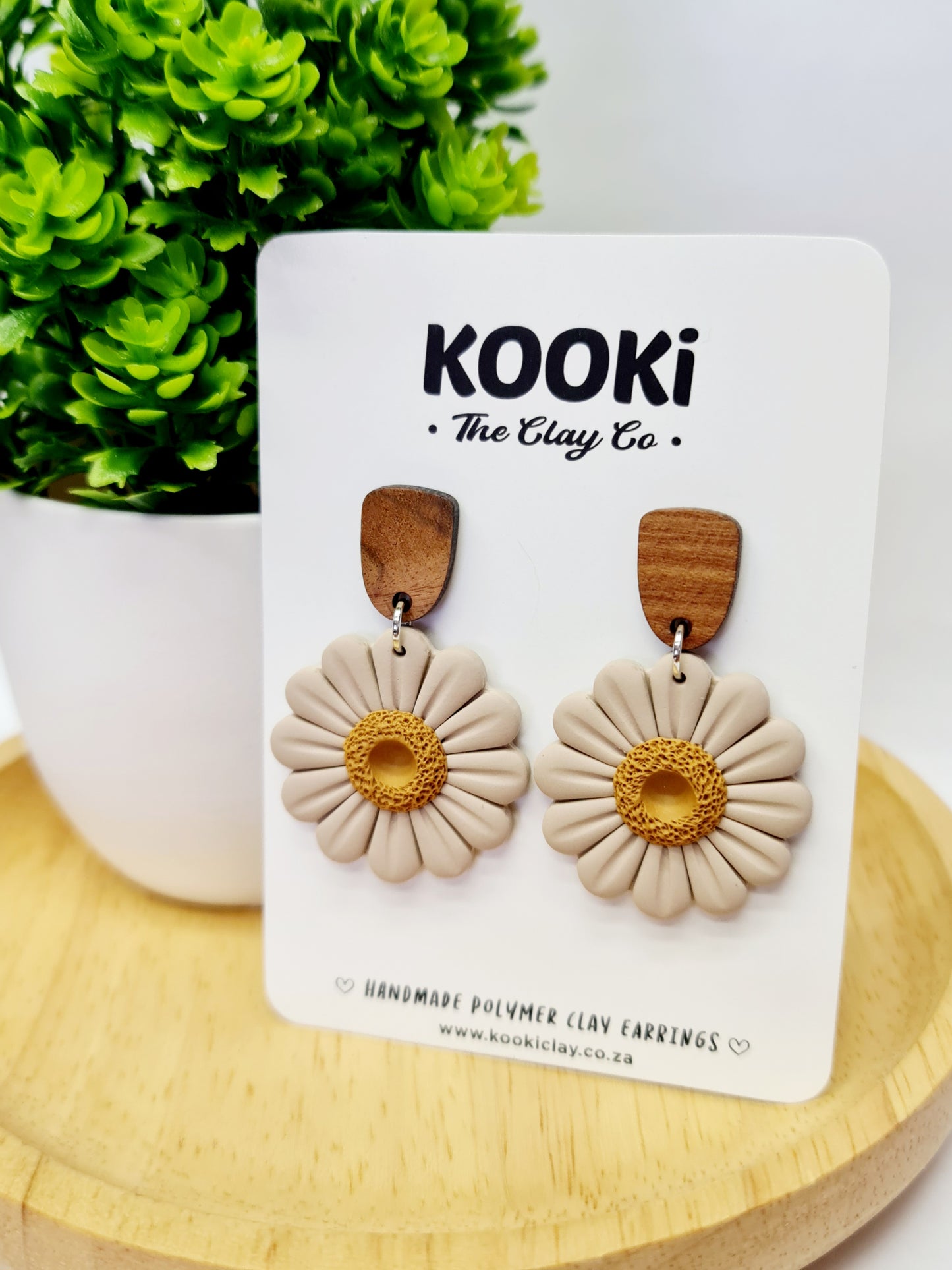 Walnut Daisy Dangles