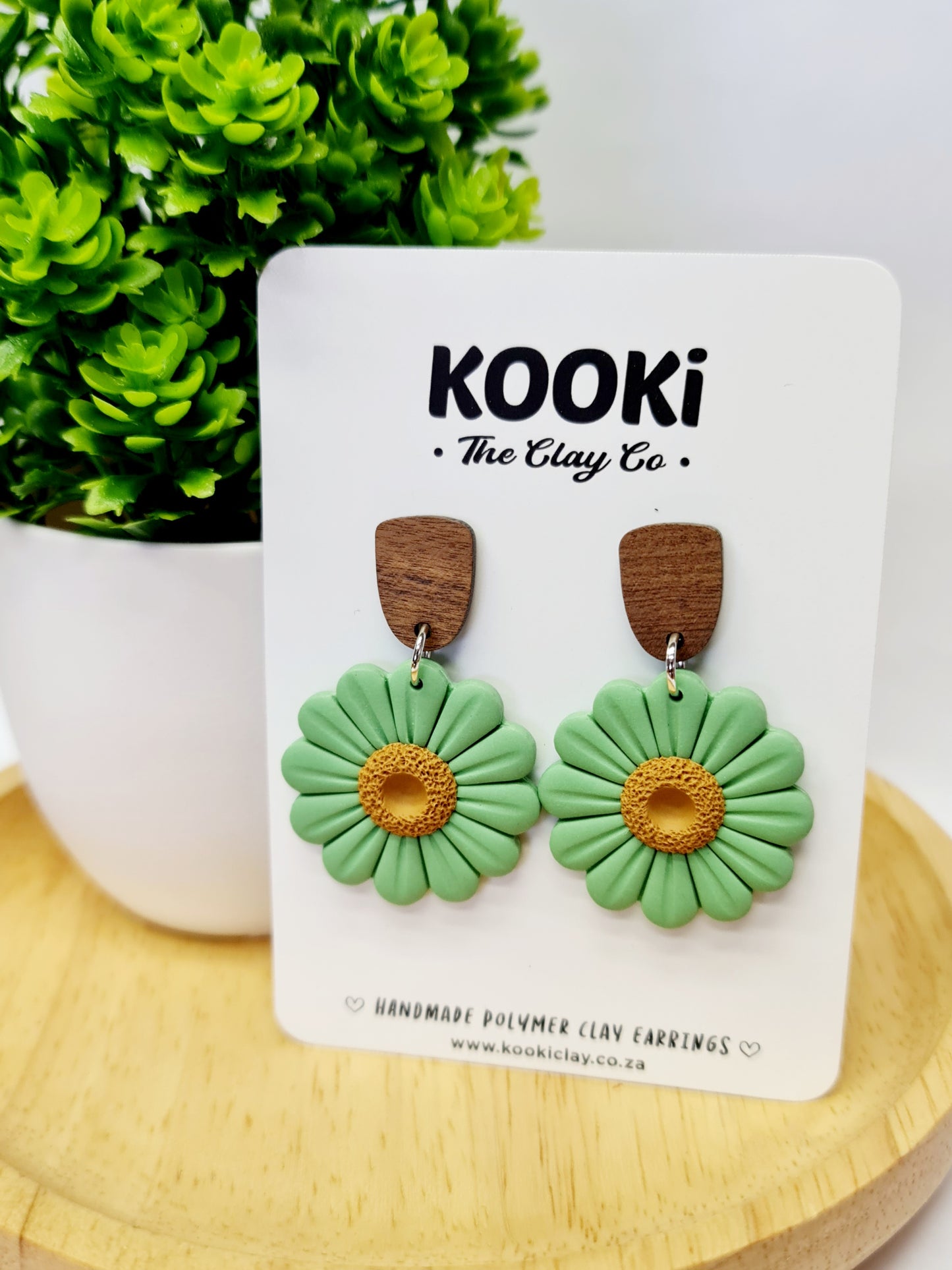 Walnut Daisy Dangles