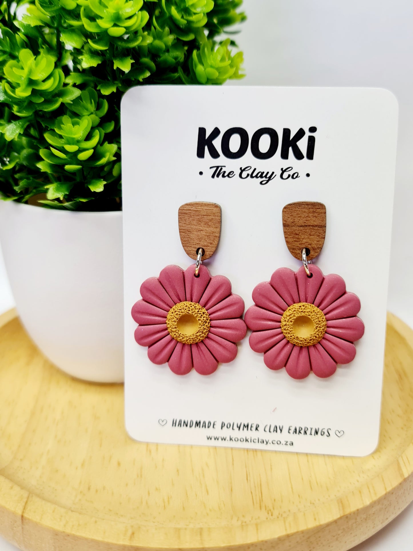 Walnut Daisy Dangles