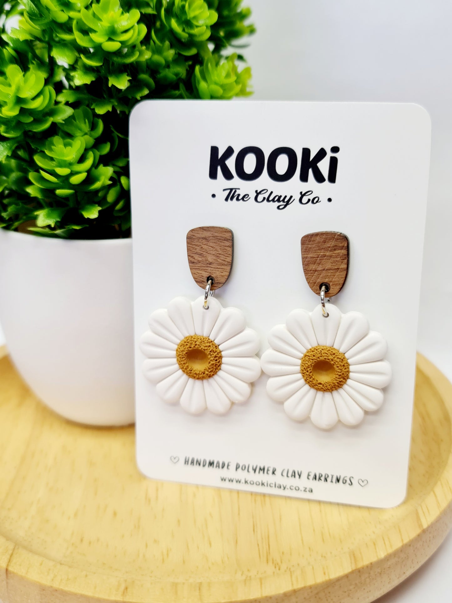 Walnut Daisy Dangles