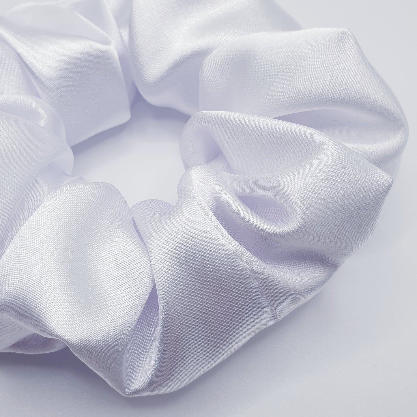 Satin White Scrunchie Medium