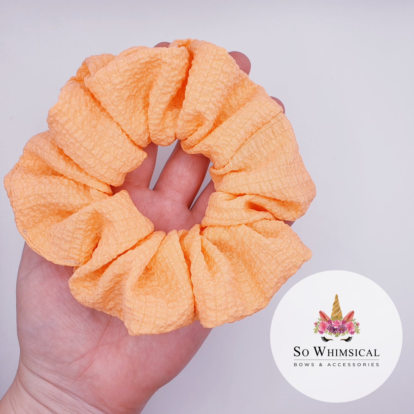 Bubble Fabric Scrunchie Peach Perfect