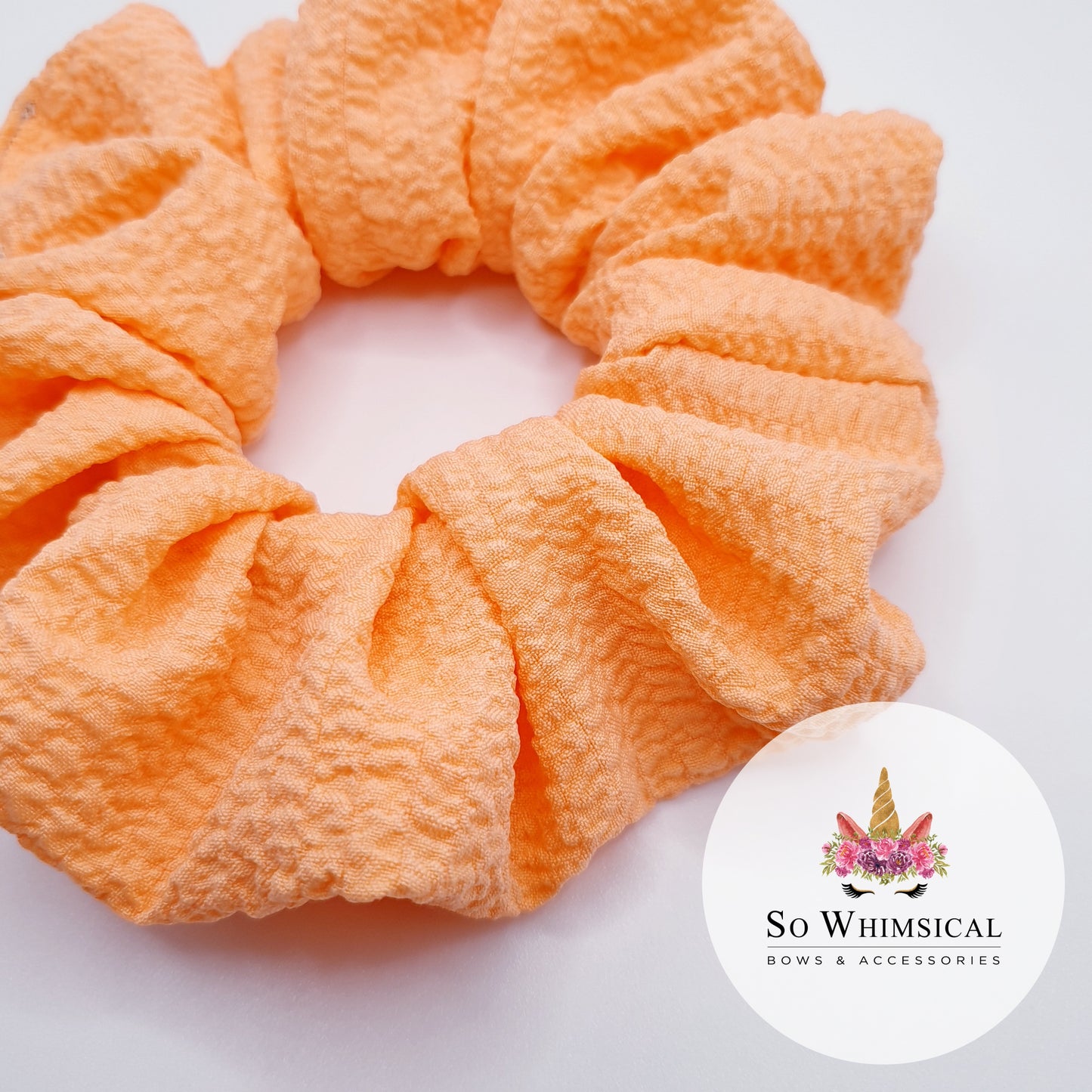 Bubble Fabric Scrunchie Peach Perfect