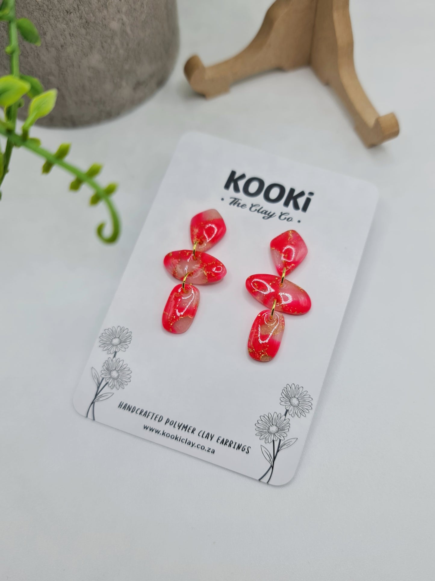 Camelia Pebble Dangles