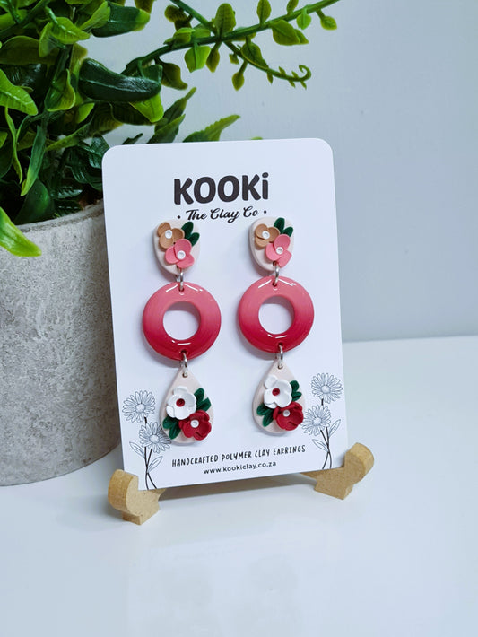 KC1860 - Ombre Donut Floral Dangles