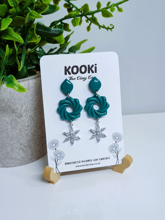 KC2030 - Zirconia Flower in Teal