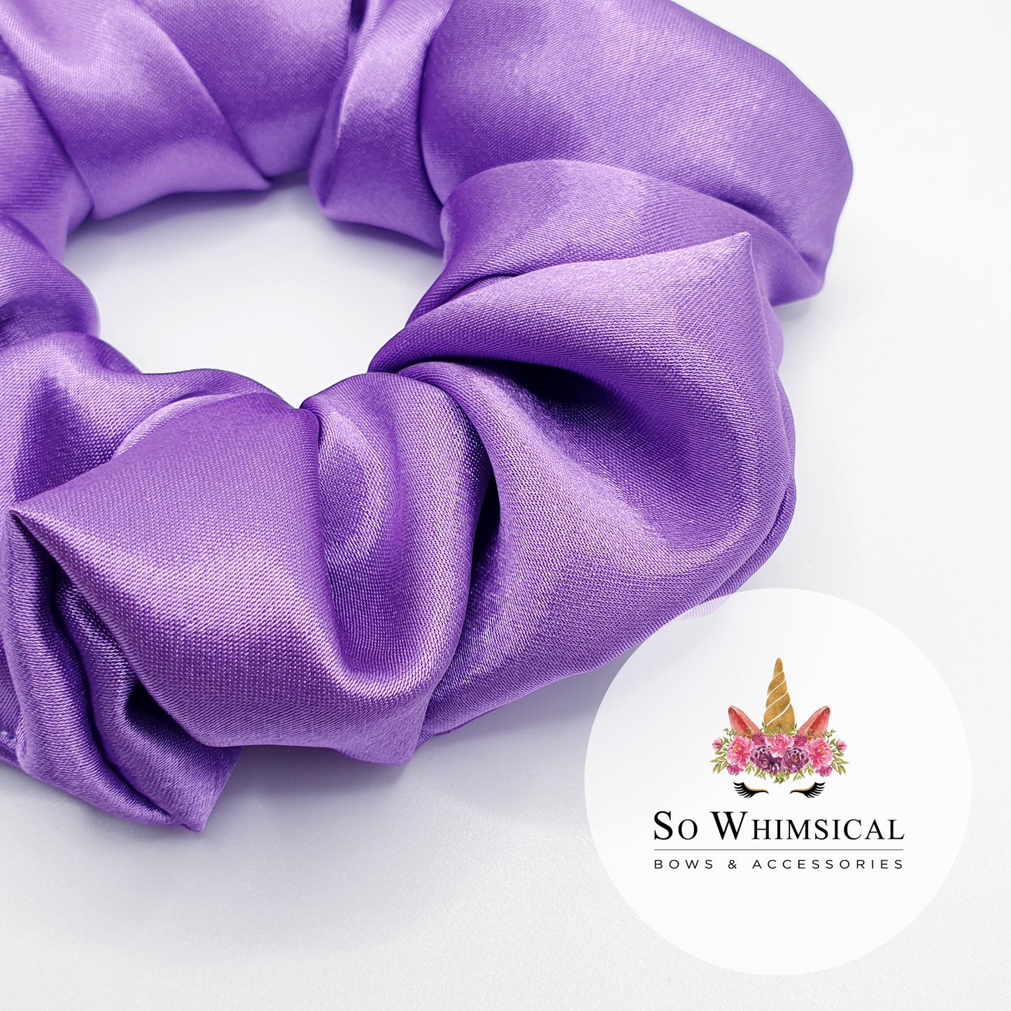 Satin Violet Scrunchie Medium