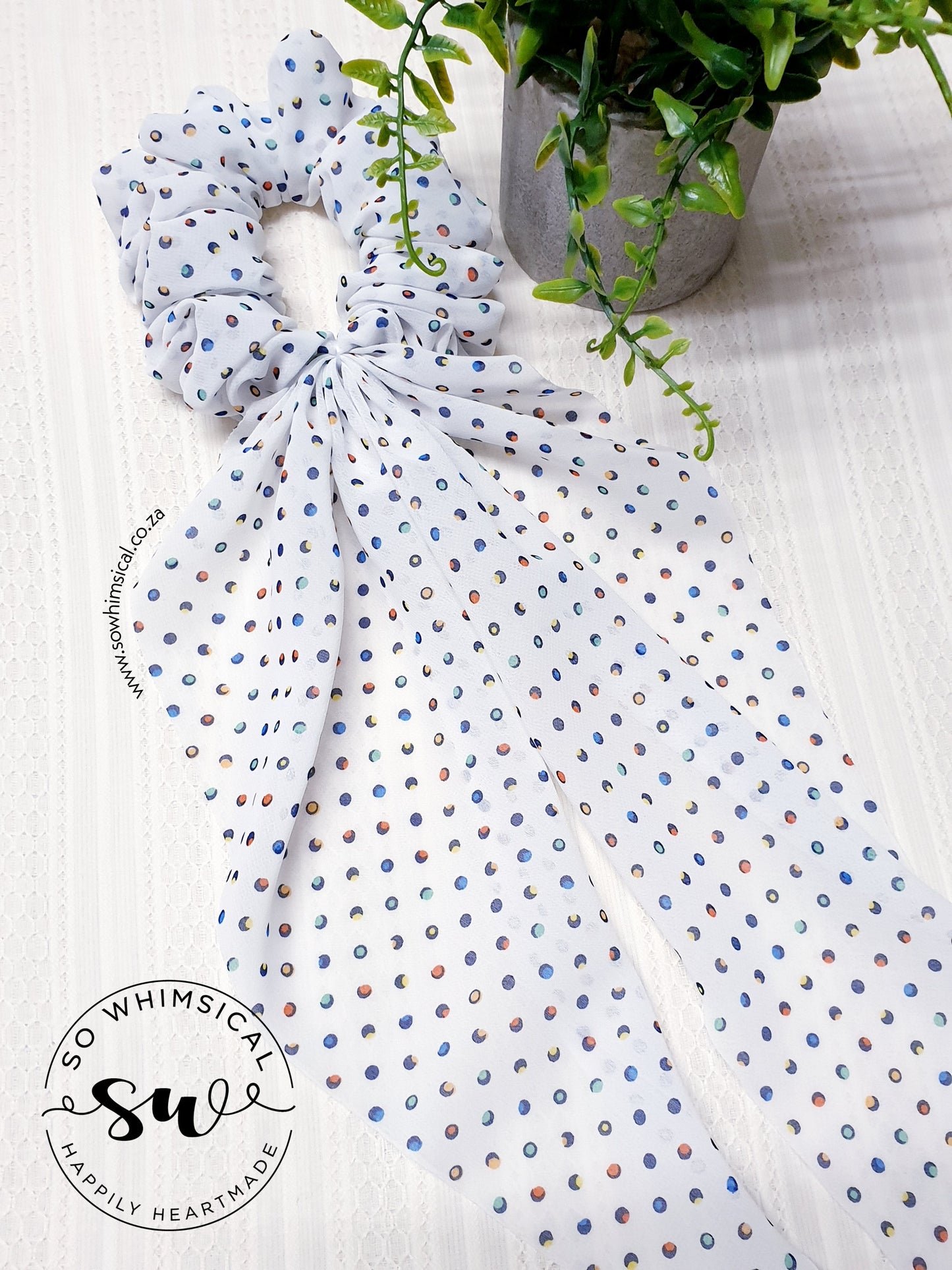 Rainbow Polka Dots LT Scrunchie