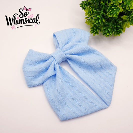 Soft Blue Cotton Tailed Bow