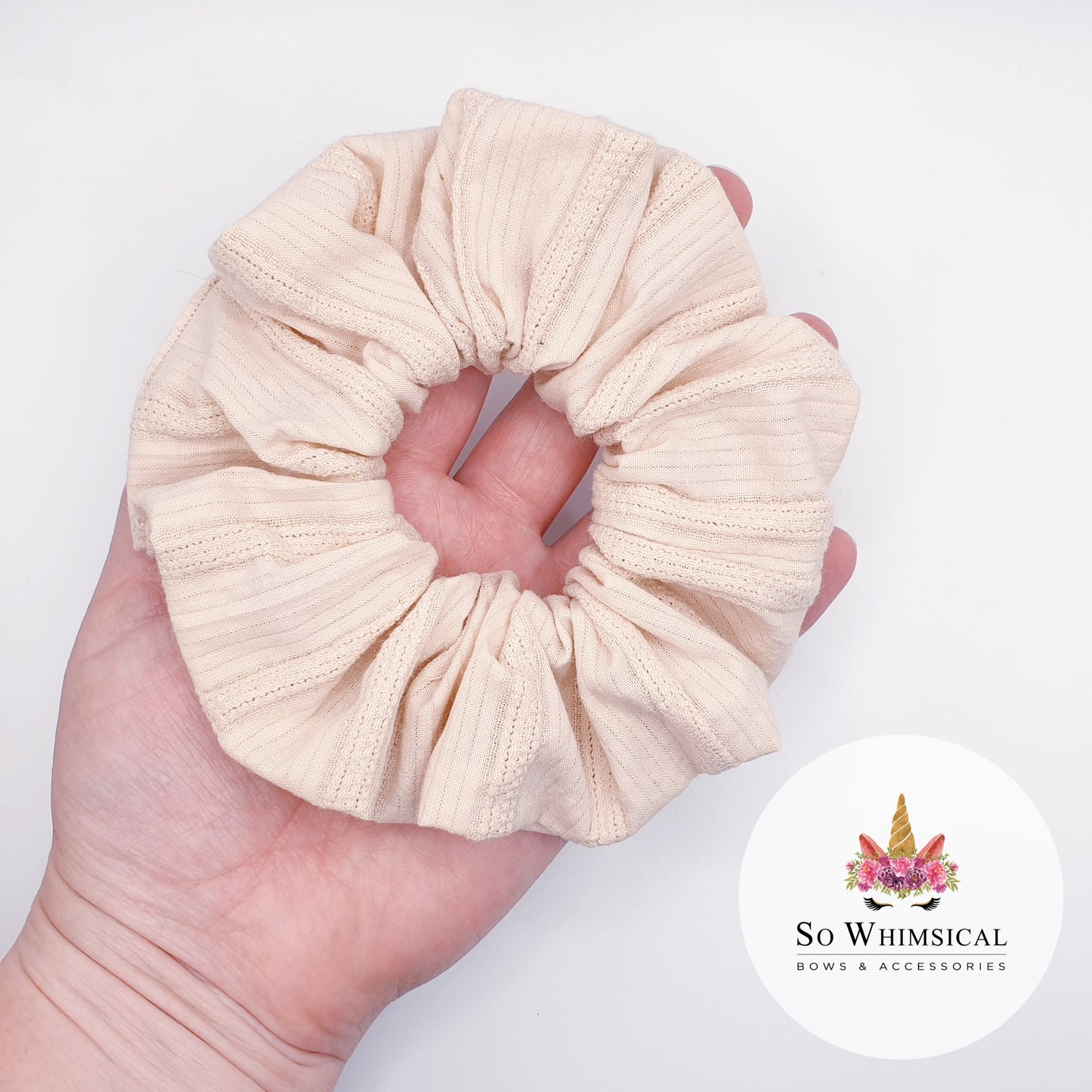 Soft Cotton Ivory Scrunchie Medium