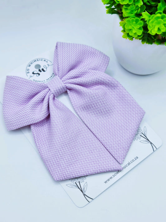 White & Lavender Tailed Bow