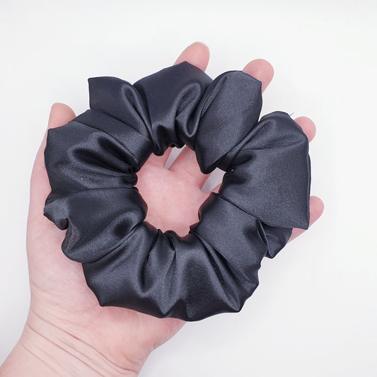 Satin Black Scrunchie Medium