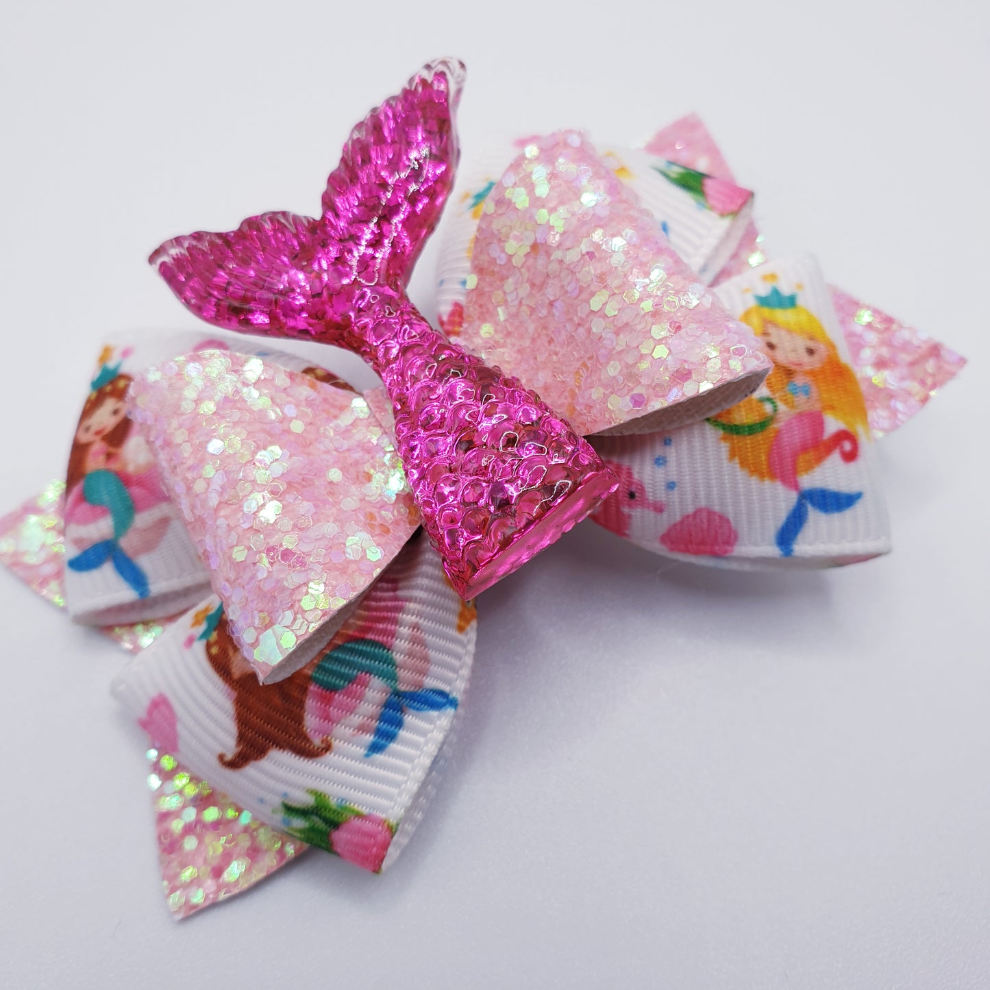 Mermaid Tail Faux Leather & Ribbon Bow