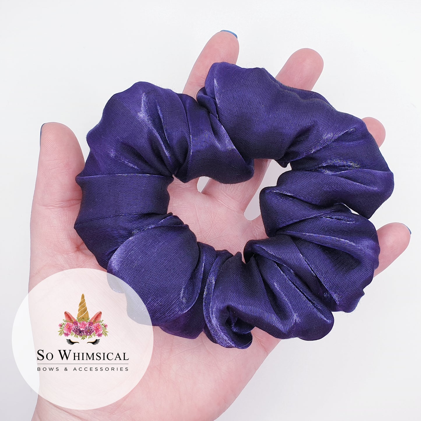 Satin Shimmery Purple Haze Scrunchie Medium