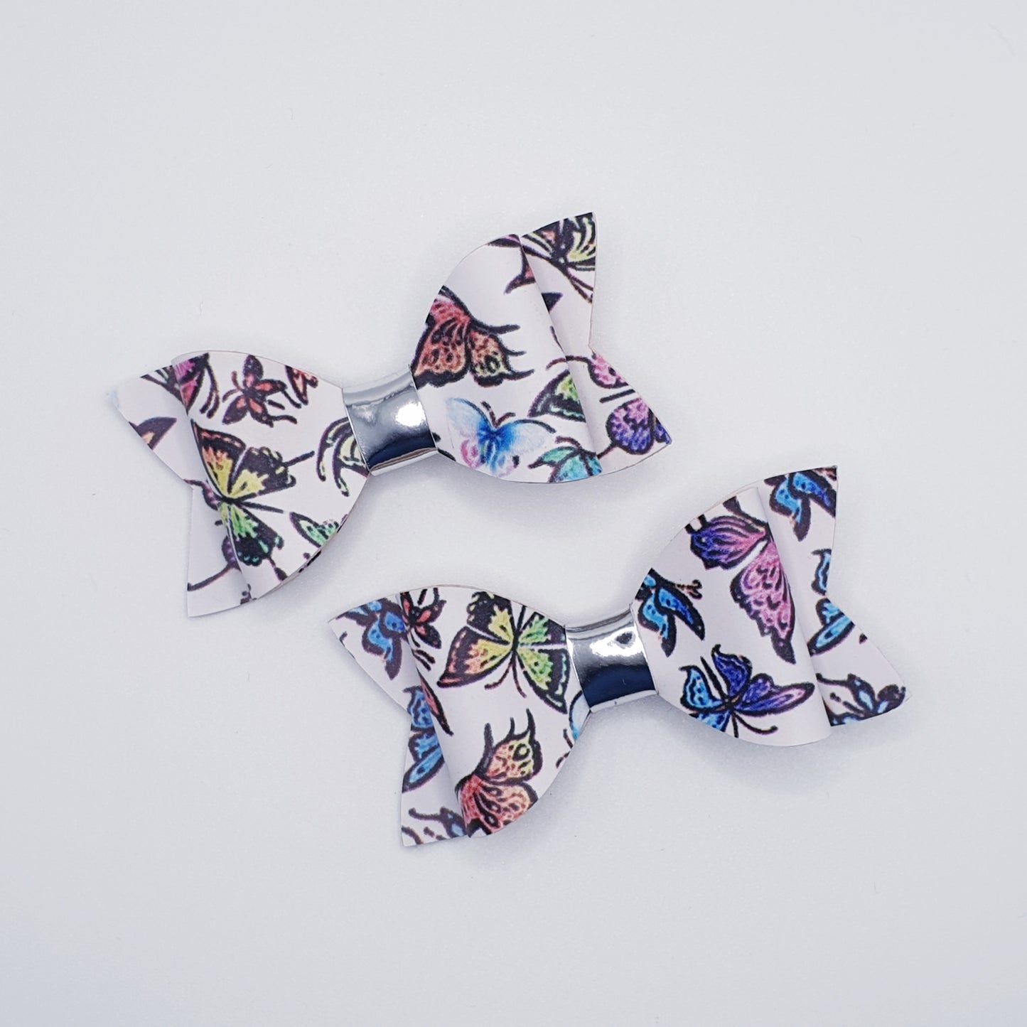 Rainbow Butterflies Leather Bows (Set of 2)